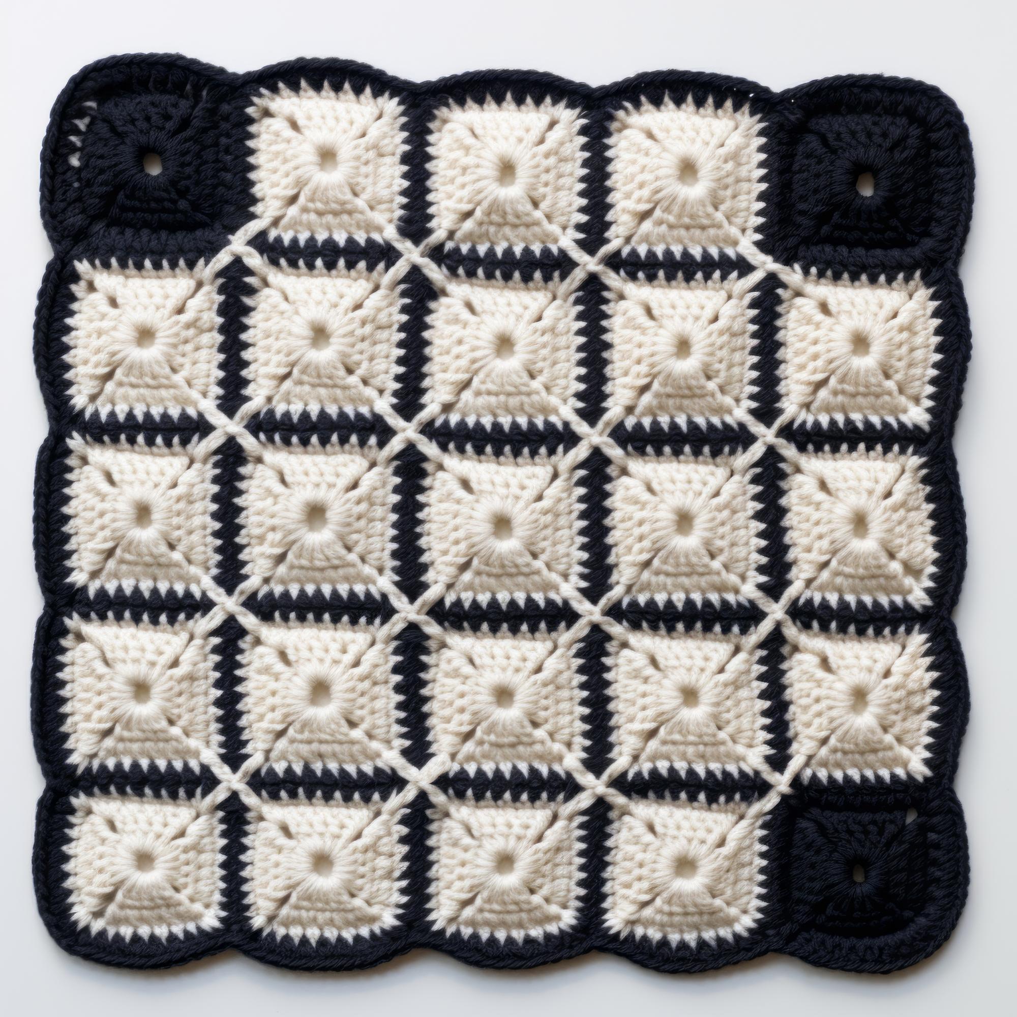 embroidered cushion with geometric motif